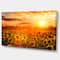Designart - Yellow Sunset over Sunflowers - Floral Photography Art